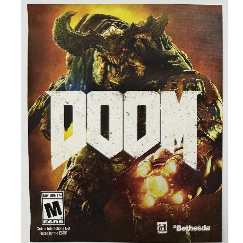 DOOM (Sony‎ PlayStation 4, 2016) Complete CIB Case Disc Inserts Reversible Cover